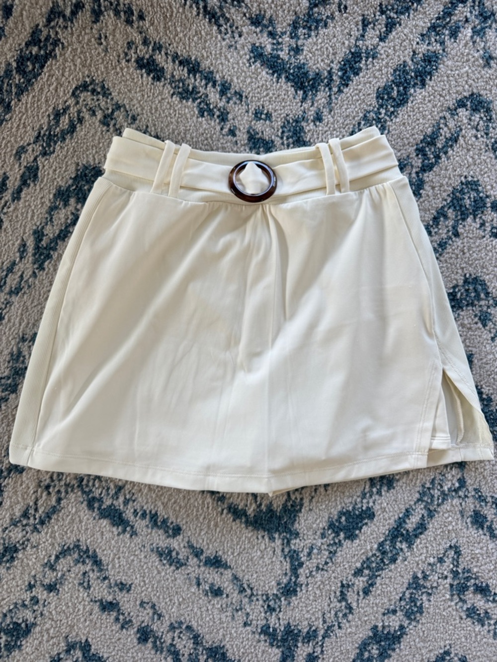 RECESS Bundle of Two Cute Belted Skorts Cream and Brown